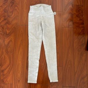 Alo Leggings Grey Metallic In XS